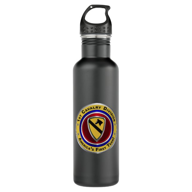 1st Cavalry Division “First Team” 710 Ml Water Bottle (Front)