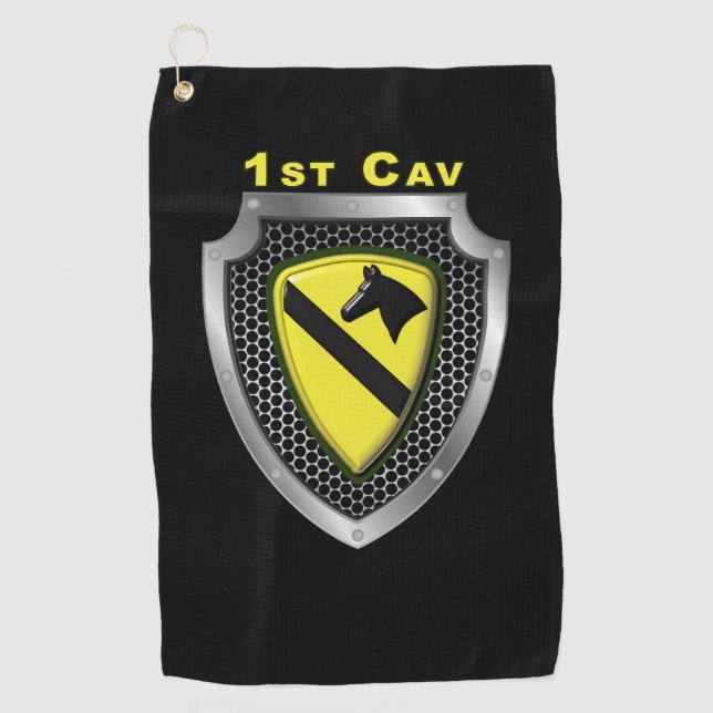 1st Cavalry Division First Team Custom Shield Golf Towel (Front)