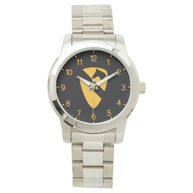 1st Cavalry Division "First Team" Stainless Steel Watch (Front)