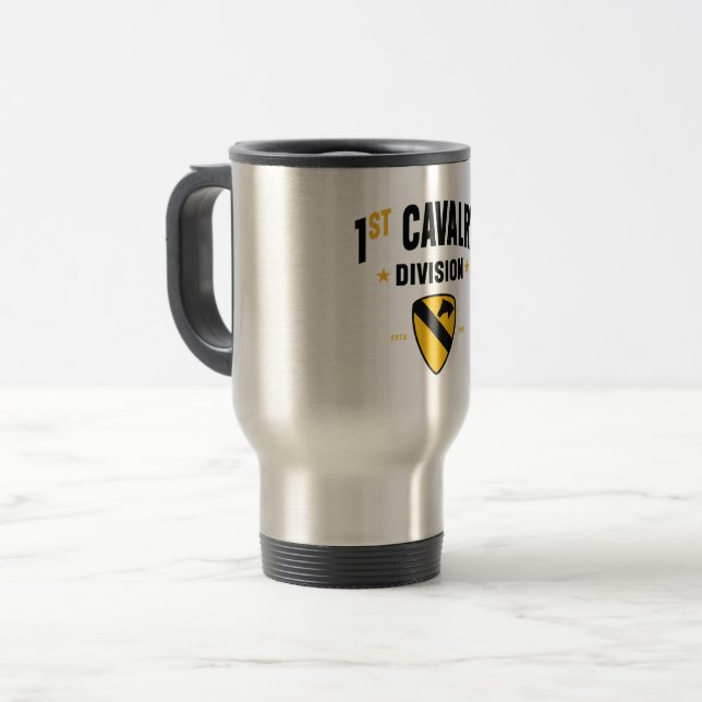 1st Cavalry Division "First Team United States" Travel Mug (Front Left)