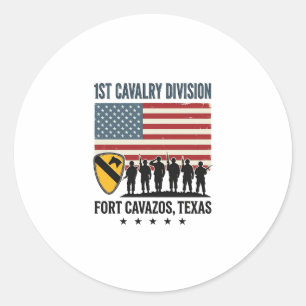 1st Cavalry Division Fort Hood Vintage Military Sh Classic Round Sticker