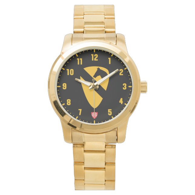 1st Cavalry Division Gold Stainless Steel Watch (Front)