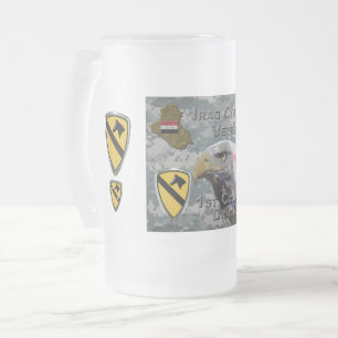 1st Cavalry Division – Iraq Veteran Frosted Glass Beer Mug