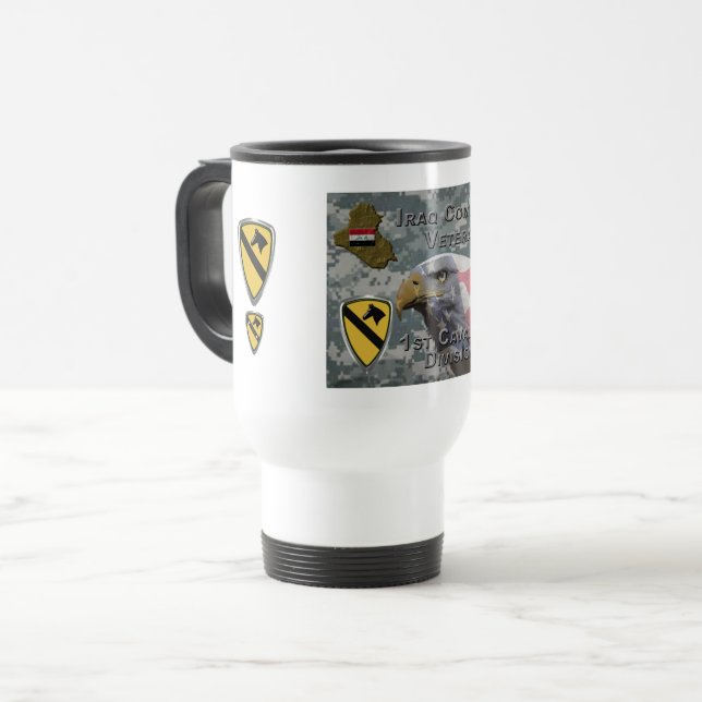 1st Cavalry Division – Iraq Veteran Travel Mug (Front Left)