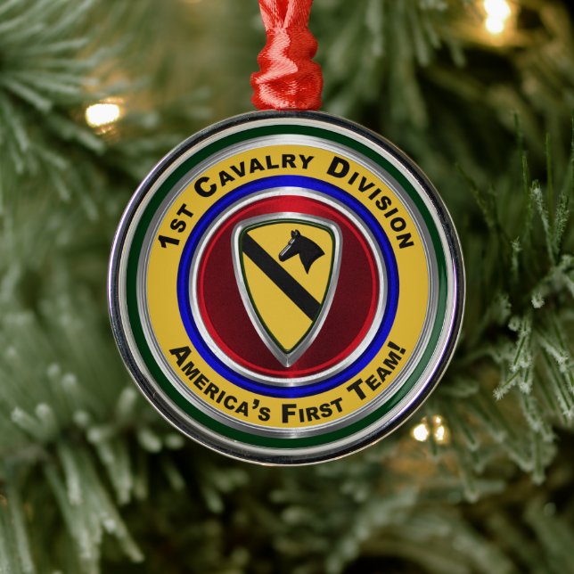 1st Cavalry Division Keepsake Christmas Metal Tree Decoration (Tree)