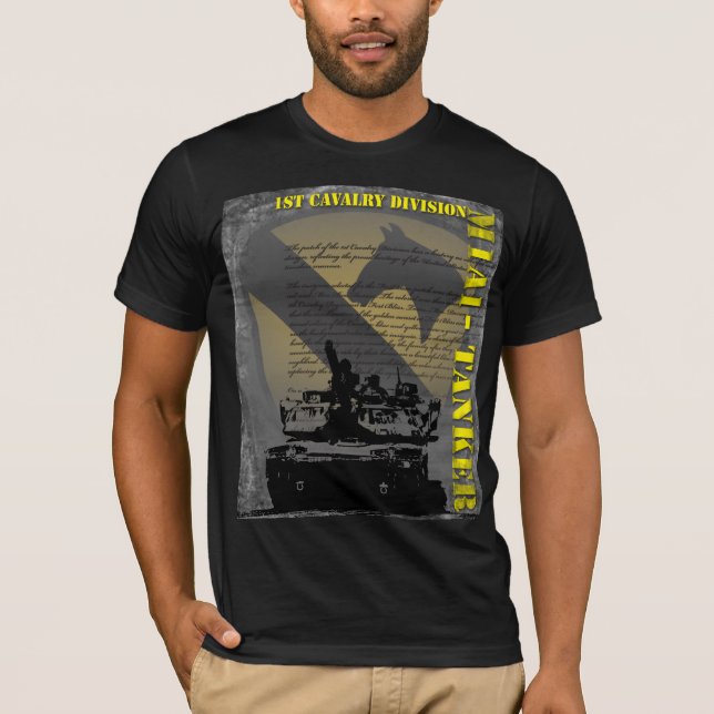 1st Cavalry Division - M1A1 Tanker T-Shirt (Front)