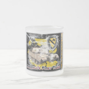 1st Cavalry Division-One of a Kind Design Frosted Glass Coffee Mug