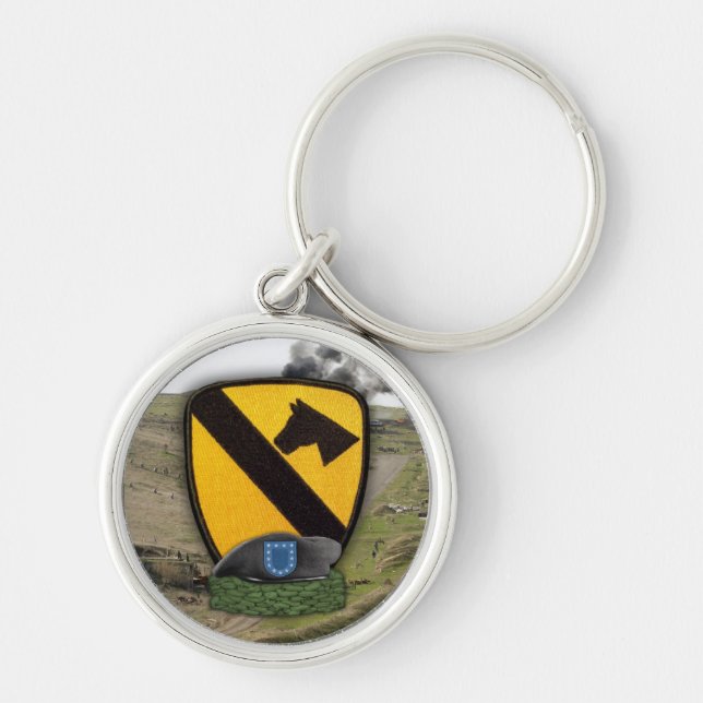 1st cavalry division patch air cav vets Keychain (Front)