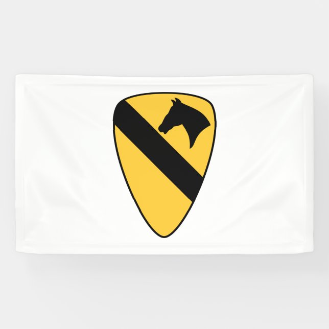 1st Cavalry Division Patch Patriotic Banner (Horizontal)