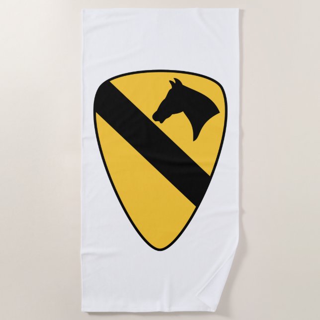 1st Cavalry Division Patch Patriotic Beach Towel (Front)