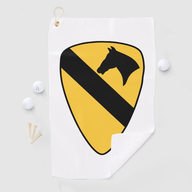 1st Cavalry Division Patch Patriotic Golf Towel (InSitu)