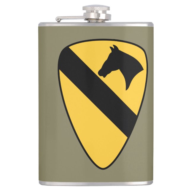 1st Cavalry Division Patch Patriotic Hip Flask (Front)