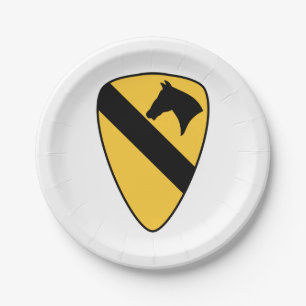 1st Cavalry Division Patch Patriotic Paper Plate