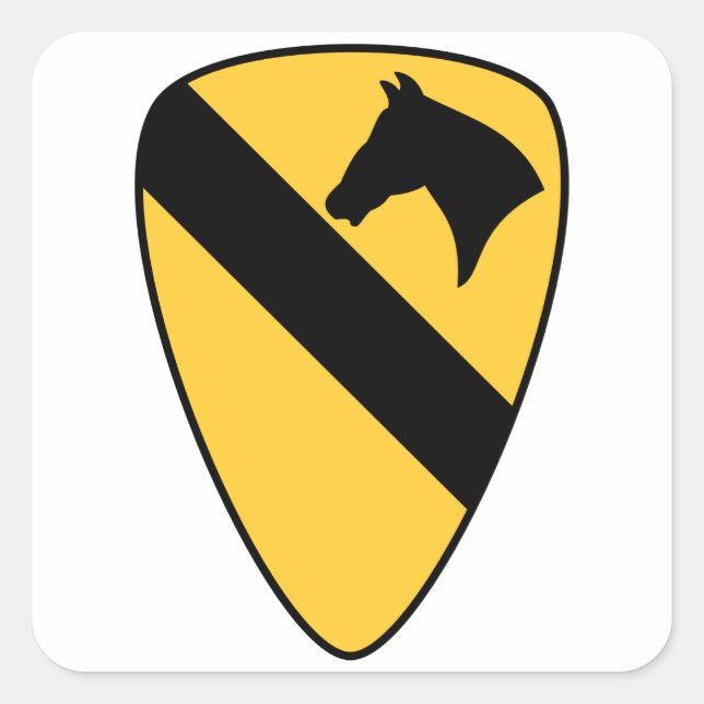 1st Cavalry Division Patch Patriotic Square Sticker (Front)