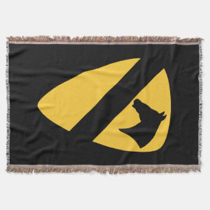 1st Cavalry Division Patch Patriotic Throw Blanket