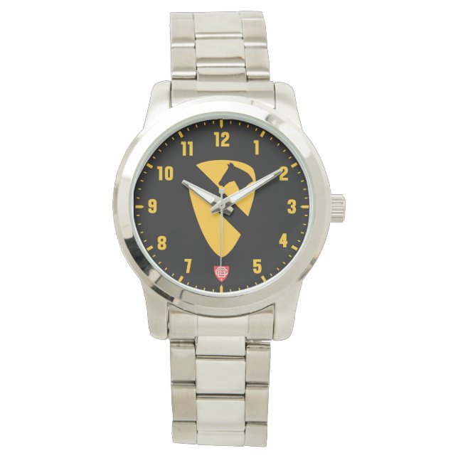 1st Cavalry Division Silver Stainless Steel Watch (Front)