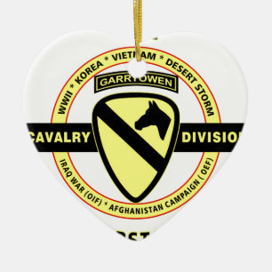 1ST CAVALRY DIVISION "THE FIRST TEAM" CERAMIC TREE DECORATION