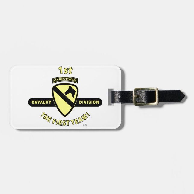 1ST CAVALRY DIVISION "THE FIRST TEAM" LUGGAGE TAG (Front Horizontal)