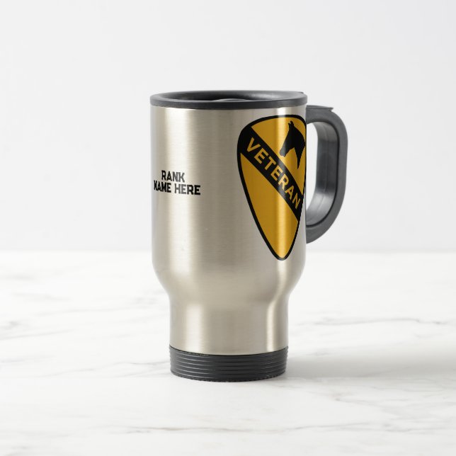 1st Cavalry Division Veteran Customisable Travel Mug (Front Right)