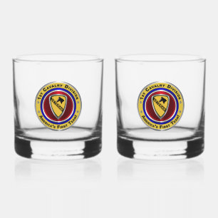 1st Cavalry Division Veteran Whiskey Glass