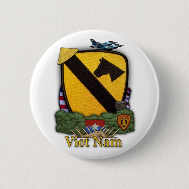 1st cavalry division vietnam vets war Button (Front)