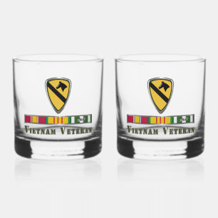 1st Cavalry Division Vietnam Whiskey Glass