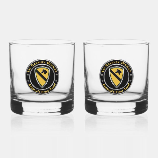 1st Cavalry Division  Whiskey Glass (Front)