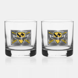 1st Cavalry Division Whiskey Glass