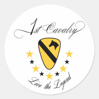 1st Cavalry, Live the Legend Gold Classic Round Sticker