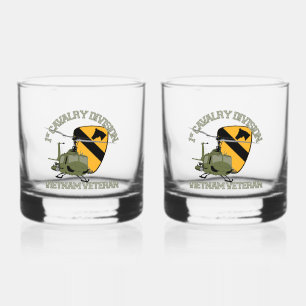 1st Cavalry Vietnam - UH-1 Gunship Whiskey Glass