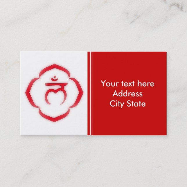 1st Chakra (the root chakra) Business Card (Front)