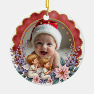 1st Christmas 2 sided Angel’s First Noel Ceramic Tree Decoration