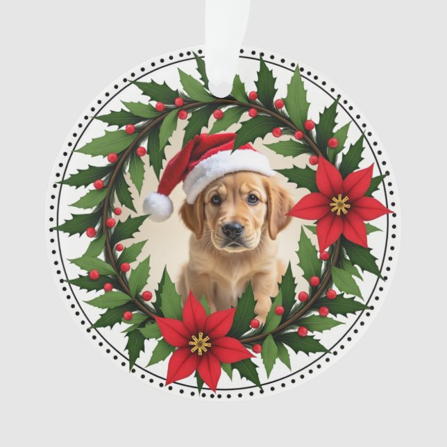 1st Christmas 2-sided Santa Paws Forever Ornament (Front)