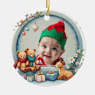 1st Christmas 2 sided, Santa’s Sweetest Sidekick Ceramic Tree Decoration