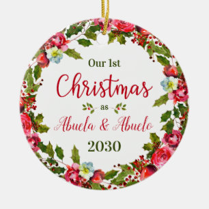 1st Christmas Abuela Abuelo Photo Ceramic Tree Decoration