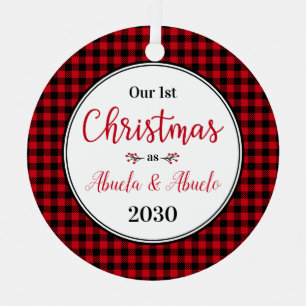 1st Christmas Abuela Abuelo Photo Metal Tree Decoration