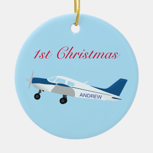 1st Christmas Aeroplane Ornament (Front)