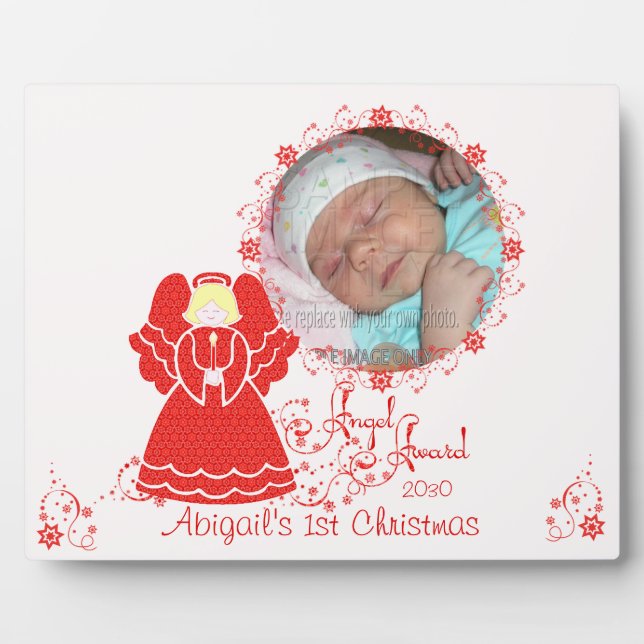 1st Christmas Angel Photo Award Plaque (Front)