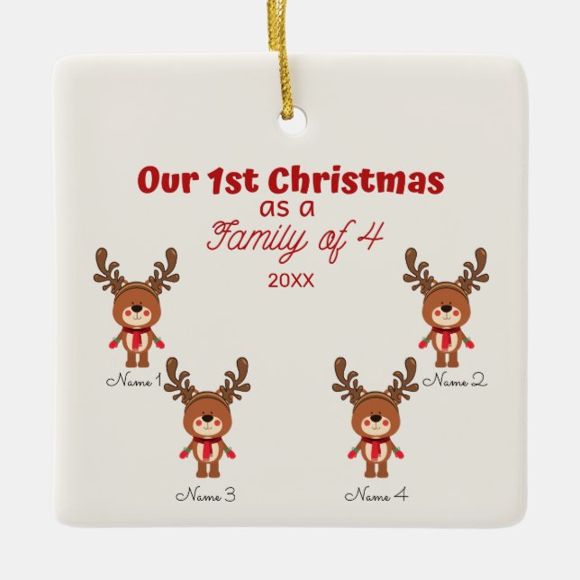 1st Christmas as a Family of 4 Ornament (Front)