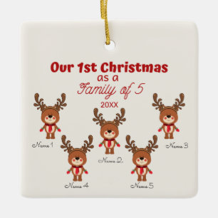 1st Christmas as a Family of 5 Ceramic Ornament