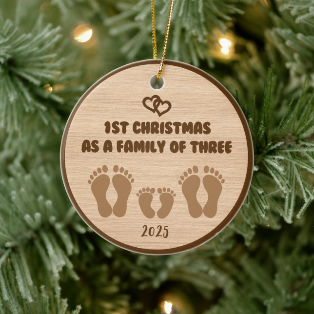 1st Christmas as a Family of three Ceramic Tree Decoration (Tree)