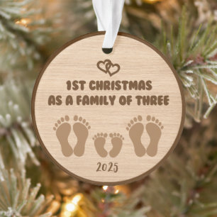 1st Christmas as a Family of three Ornament