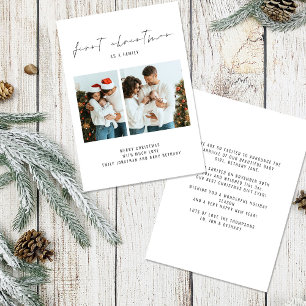 1st Christmas as Family 2 Photos Birth Announce Holiday Card
