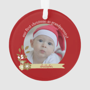 1st Christmas as Grandparents custom Ornament