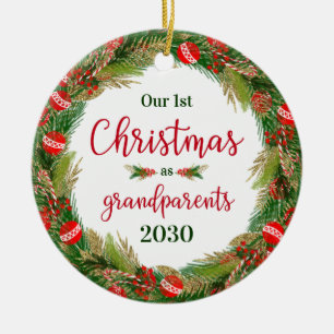 1st Christmas As Grandparents Photo Ceramic Tree Decoration