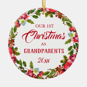 1st Christmas As Grandparents Photo Ceramic Tree Decoration