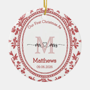1st Christmas as Mr & Mrs 2026 Photo Ceramic Tree Decoration