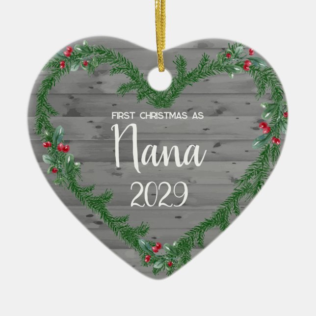 1st Christmas as Nana Ceramic Tree Decoration (Front)
