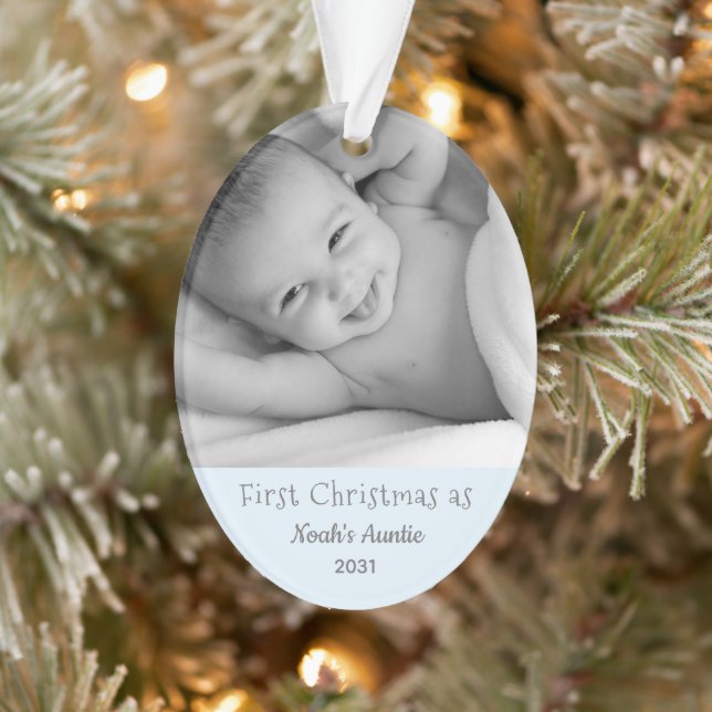 1st Christmas Aunt Nephew Personalised Ornament (Tree)