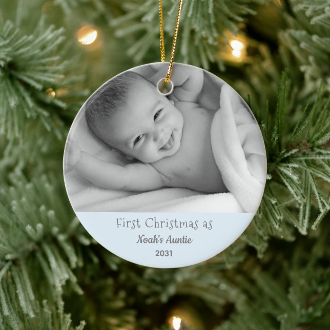 1st Christmas Aunt Nephew Personalz Photo Ornament (Tree)